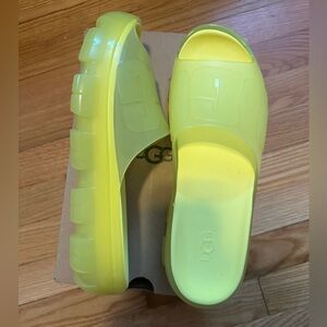 UGG Neon Yellow Jella Slide Sandals